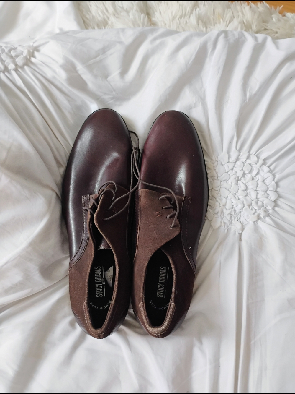 Stacy Adams Burgundy Brown Leather Derby Shoes